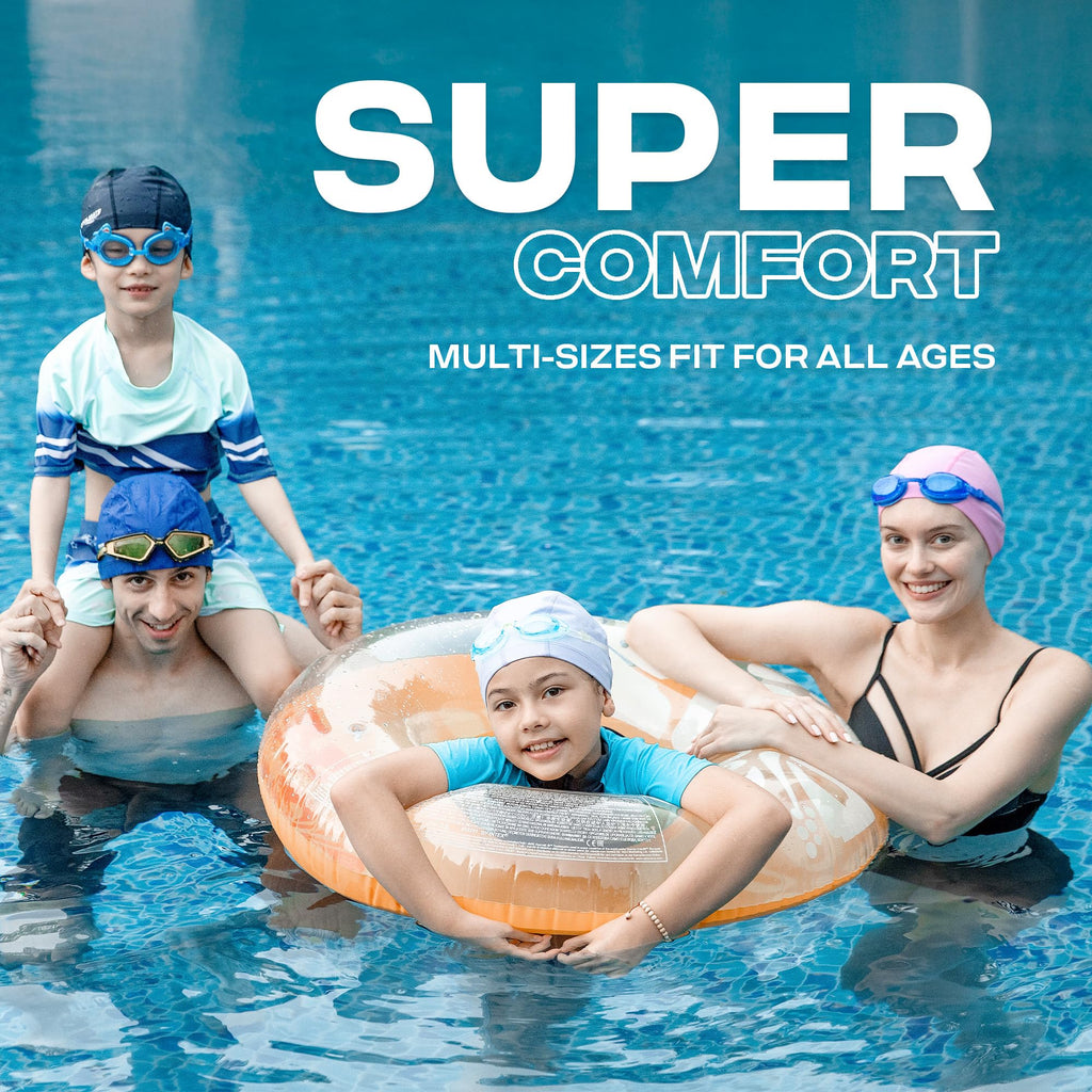 COOLMATE Fabric Swim Cap for Adult Women, Silicone Water Resistant Layer, Cloth Swim Cap Gifts for Swimmers, Lightweight and Comfortable for Pool, Lap Swimming (Light Purple, M)