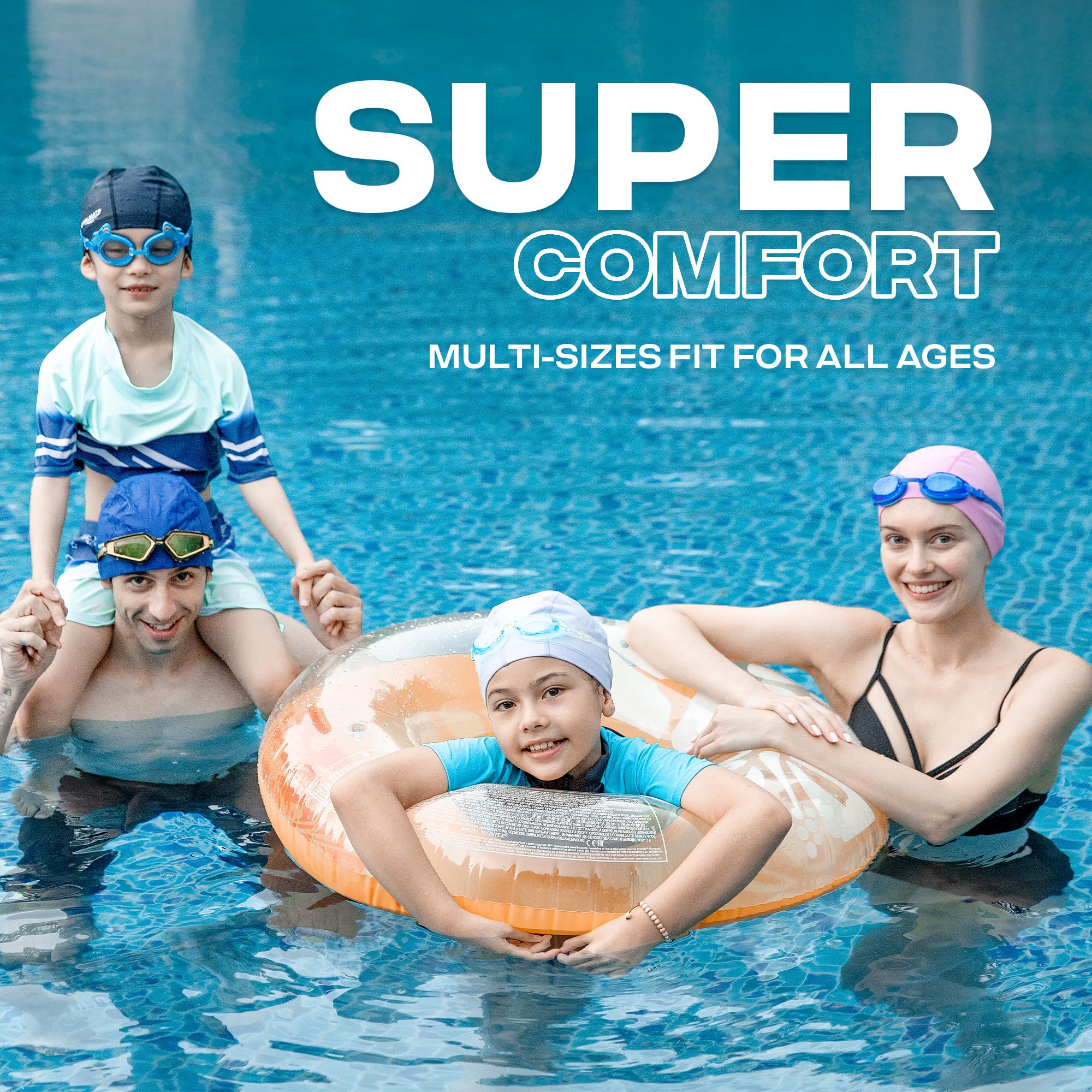 COOLMATE Fabric Swim Cap for Adult Women, Silicone Water Resistant Layer, Cloth Swim Cap Gifts for Swimmers, Lightweight and Comfortable for Pool, Lap Swimming (Light Purple, M)