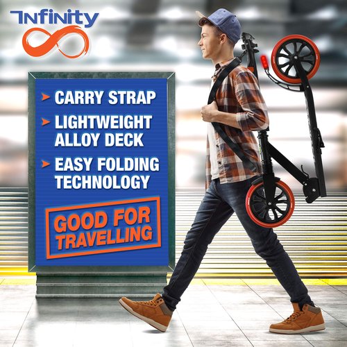 SereneLife Two Wheel Scooter for Teens, Smooth Gliding Kick Scooter for Adults w/ Adjustable Height for Ages 8+, Portable All Terrain Scooter w/ Carry Straps, Easy to Fold