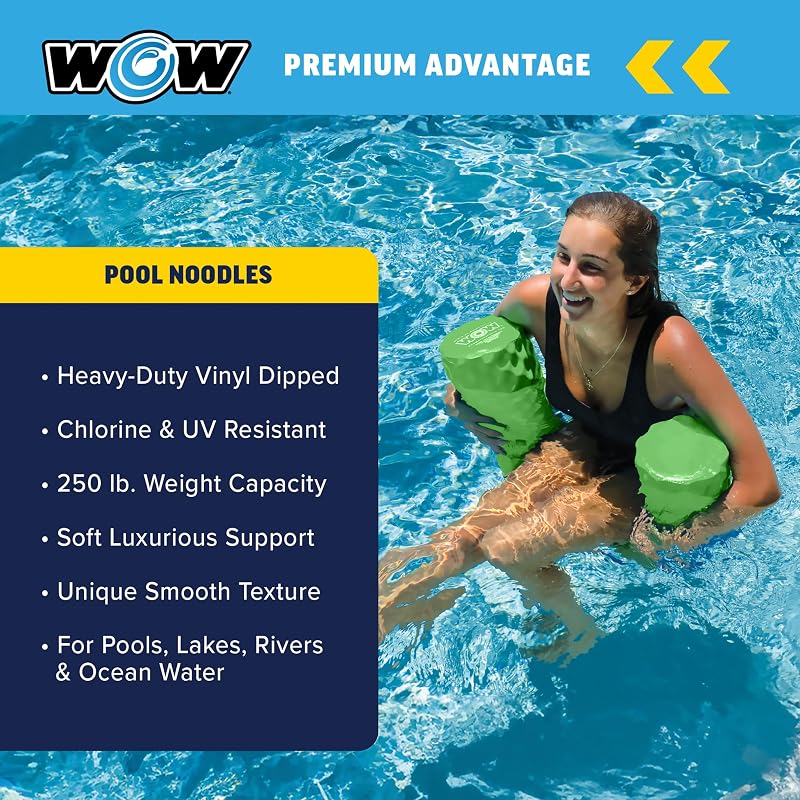 Green WOW Sports First Class Foam Pool Noodle - Jumbo 46" with Vinyl Coating