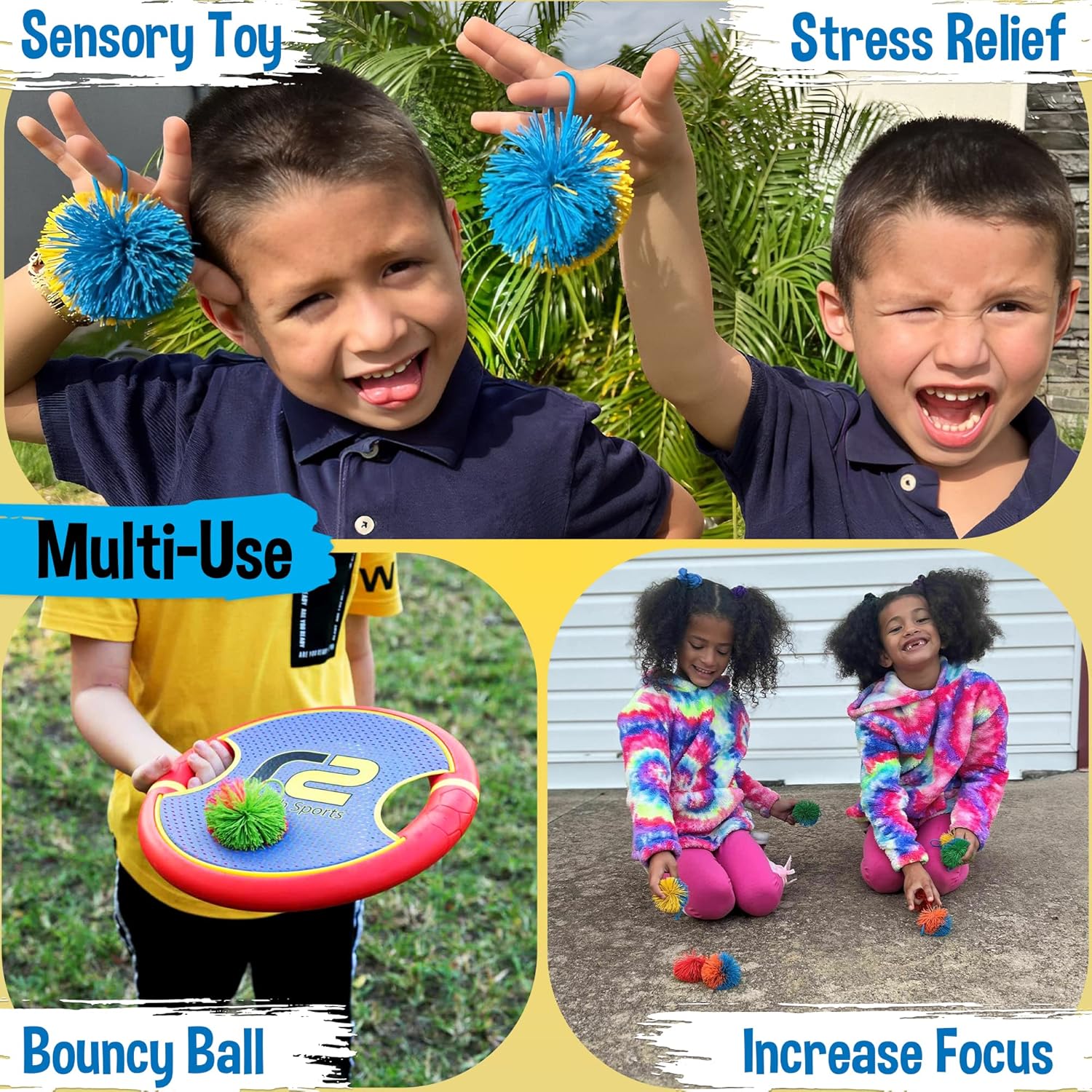 Stringy Balls | 8-Pack Sensory Fidget Toys for Kids Ages 3-8 - Ideal Stress Relief Gifts for Toddlers