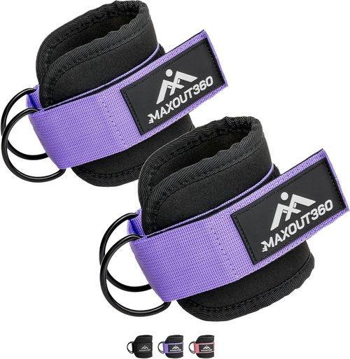 Gym Ankle Straps - Thick Padded Cable Attachments for Booty Workouts & Lower Body Exercises