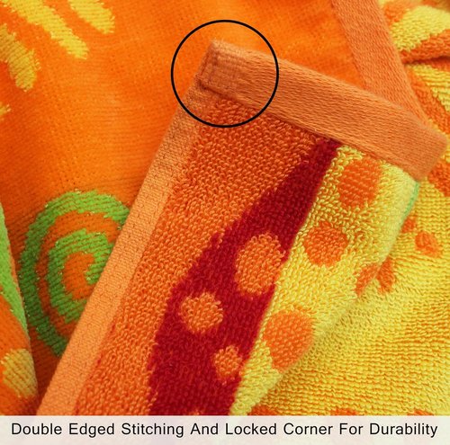 COTTON CRAFT Oversized Hooded Beach Towel - XXL 35x84 Soft Cotton Velour - Sunshine Orange Yellow