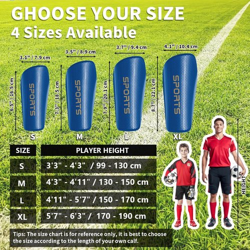 LPONJAR Soccer Shin Guards - Protective Shin Pads with Optimized Insert Pocket for Kids & Adults