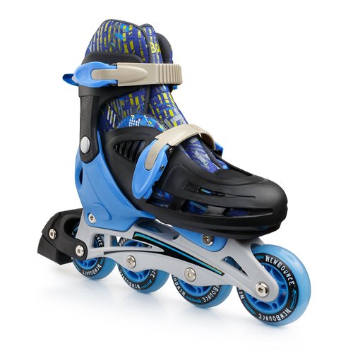 New-Bounce Adjustable Inline Skates for Boys and Girls - for Kids, Teens, and Young Adults Outdoor Roller Skates for Boys Ages 8-12 for Beginners & Advanced | Blue