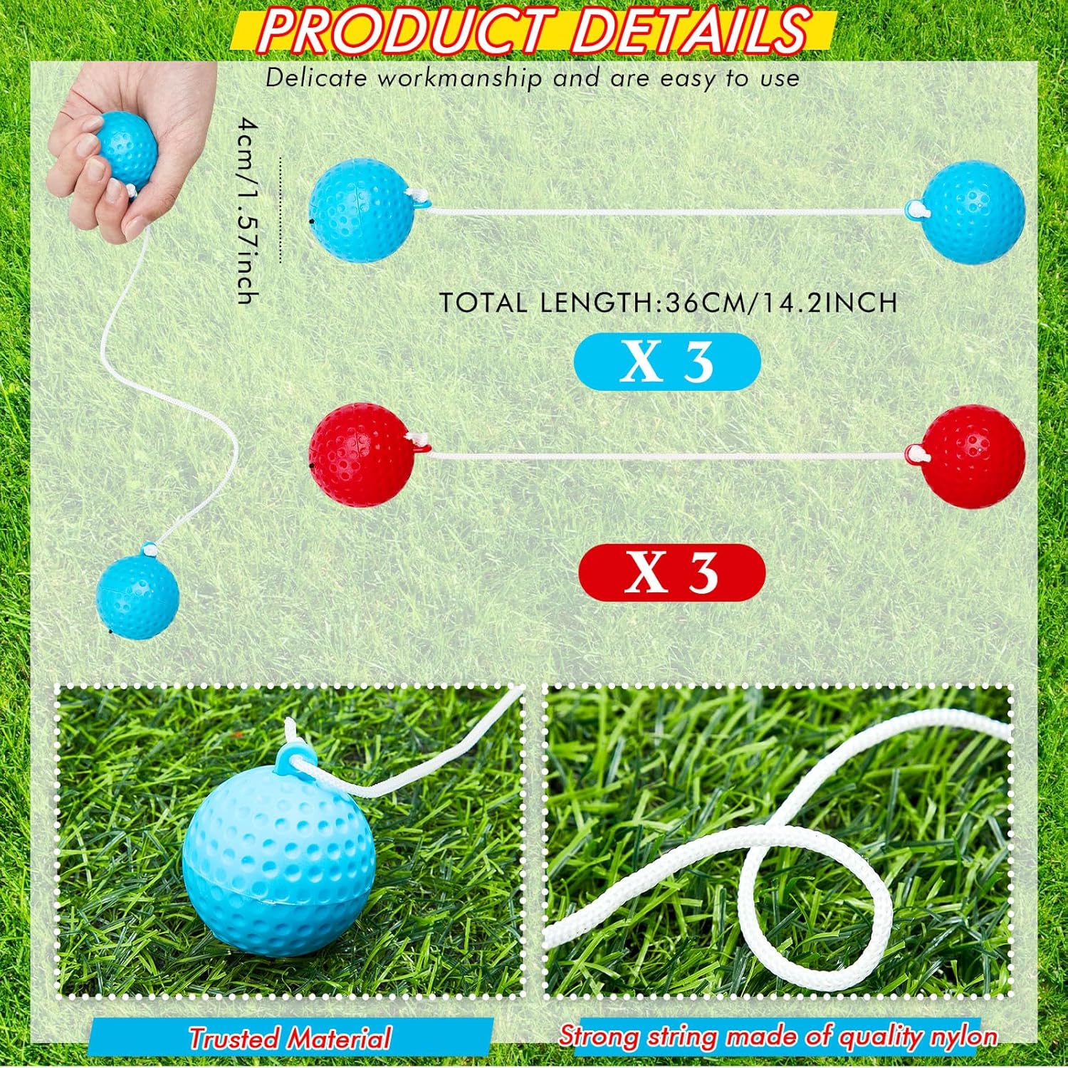 Sosation Light Up Ladder Ball Set - Glow In The Dark Toss Game with 6 LED Balls & Carry Bag | Outdoor Fun