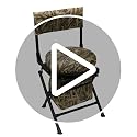 MDSTOP No. 3 Reed Camo 360 Swivel Hunting Chair for Ground Blind, Silent & Folding