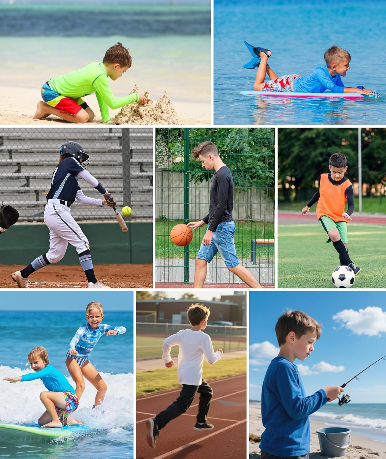 Skiennix Boys Rash Guard - UPF 50+ UV Sun Protection Long Sleeve Swim Shirt | Quick Dry Athletic Tee