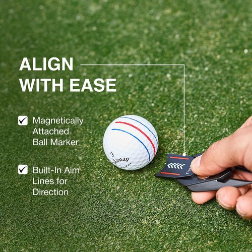 Ghost Golf Divot Tool - 5-in-1 Divot Repair Tool & Ball Marker Alignment Aid - Fix Pitch Marks on The Green - Club Rest & Groove Cleaner - Golf Equipment for Men & Women - Black