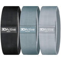 3DActive Fabric Resistance Bands for Legs & Butt. Wide Non-Slip Hip Band Set for Home & Gym Workouts. Exercise Guide & Carry Bag Included - Black, Dark Grey, Light Grey.