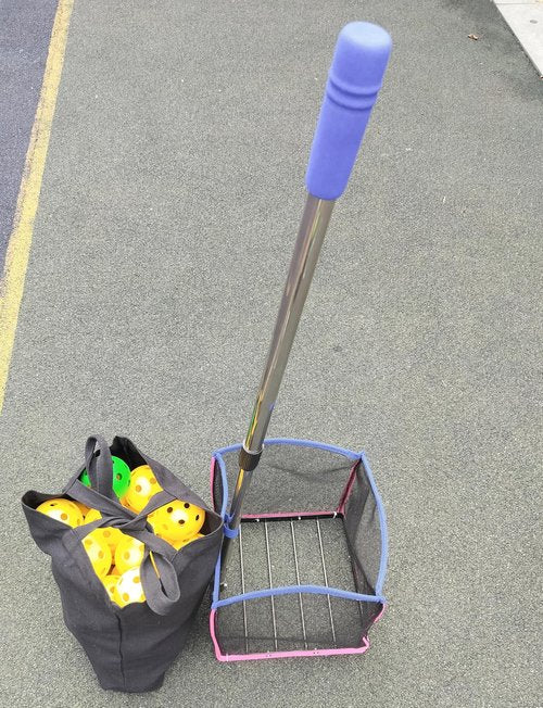 Kunpengzhi (40+) Pickleballs Capacity Ball Pick-Up Collector - Large-Capacity Hopper for Tennis/Baseball, Hollow Container, No-Bend Training Storage Tool