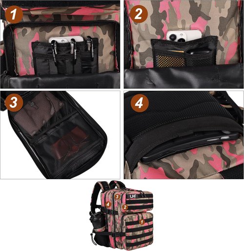 LHI Tactical Military Backpack - Versatile 25L/35L Assault Pack with Bottle Holder for Men & Women
