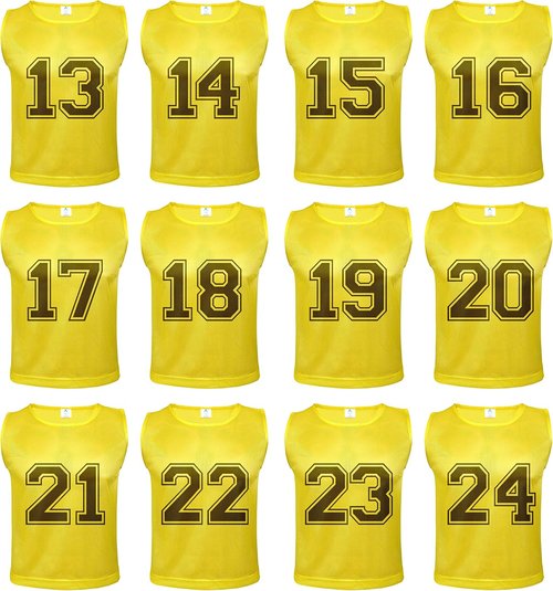 Athllete 12 Pcs Duramesh Pinnies | Numbered Scrimmage Vests for Kids & Adults - Soccer Jerseys