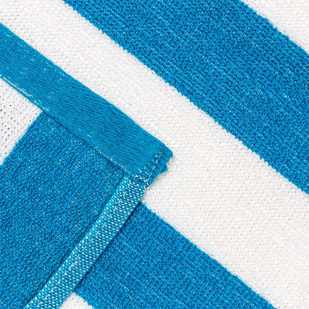 Beachland Classic Cabana Stripe Beach Towel - 30 x 60 inch - Soft Cotton Terry Resort Style Perfect for Beach and Pool (Royal-Mint-Tur, 6 Pack)