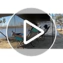 POEPORE Grey 4-Position Reclining Camping Chair with Footrest & Cooler Bag