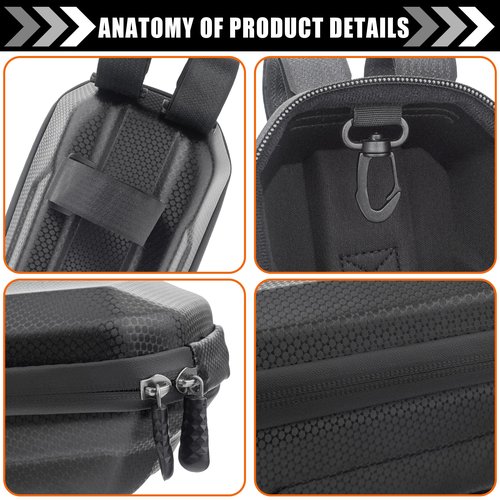BOBILIFE Bike and Scooter Handlebar Bag - Front Bar Hanging Bag Waterproof EVA Hard Shell Storage Bag Compatible with All Kinds of Scooters, Mountain Bikes, Road Bikes, E-Bikes, Motorcycles