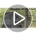 Porayhut Avocado Green Portable Camping Shower Tent with Dual Rooms & Floor Drain