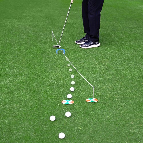 Golf Training Aids OLE ANDIGO 2 PCS Golf Target Holes, 2 PCS Golf Putting Gates and 1 PCS Golf Putting String Line,Golf Putting Alignment Tool,Effective Putt Training and Putting Drills