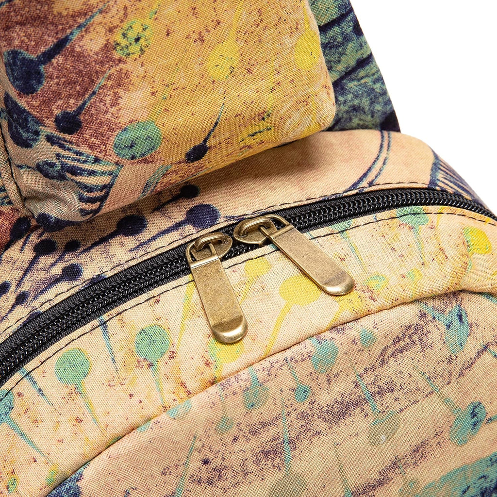 Skiennix Women’s Sling Bag - Large Bohemian Canvas Crossbody Bag in Purple & Yellow