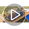 Blue 2 Burner Propane Camping Stove with Griddle - Portable, 24000BTU
