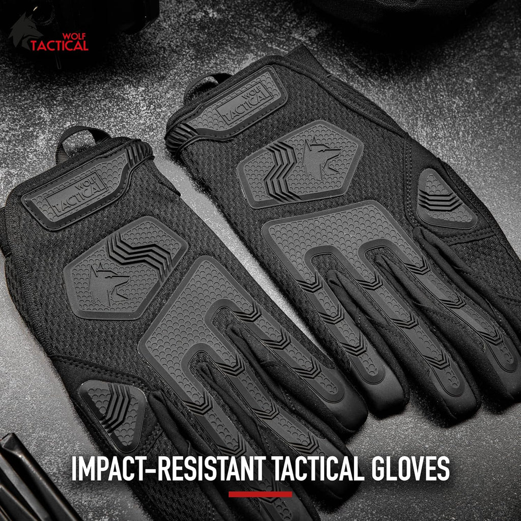 WOLF TACTICAL Shooting Gloves - Military-Grade Tactical Gloves for Men | Touchscreen Compatible