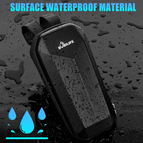 BOBILIFE Bike and Scooter Handlebar Bag - Front Bar Hanging Bag Waterproof EVA Hard Shell Storage Bag Compatible with All Kinds of Scooters, Mountain Bikes, Road Bikes, E-Bikes, Motorcycles