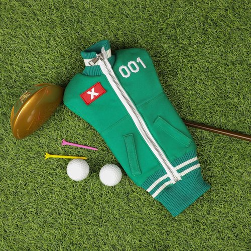 Unique Premium Golf Driver Head Cover – Retro Tracksuit Style with 001 Player Design