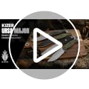 Kizer Ursa Major Fixed Blade Knife - Green Micarta Handle, 1082M1, Survival & Hunting Tool