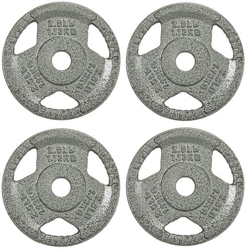 Fitvids Cast Iron Plate Weight Plate for Strength Training and Weightlifting, 1-Inch Center, 2.5LB (Set of 4)