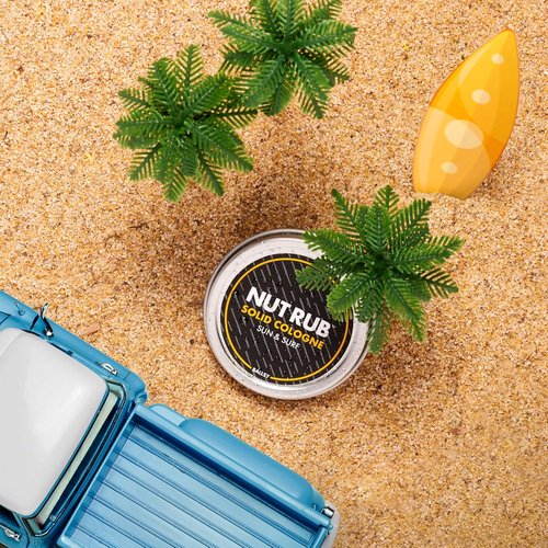 Ballsy Body & Groin Rub - All-Natural Cologne with Beeswax & Coconut Oil | Sun and Surf, 0.85 oz