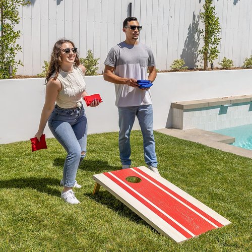 GoSports Portable Cornhole Set - Choose 4x2 ft or 3x2 ft Boards with 8 Bean Bags & Travel Case