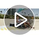 Blue Stripes 2-Pack Sunnyfeel Low Beach Chairs with Cooler & Cup Holder, 5-Position Reclining, Portable Folding Camping Chairs Support 350 lbs