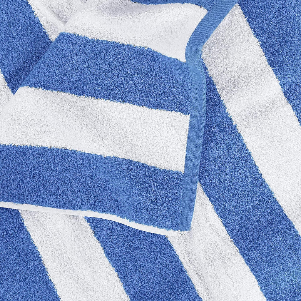 Utopia Towels Jumbo Beach Towel - 100% Ring-Spun Cotton, 600 GSM, Super Soft & Quick-Dry | Blue & Beige, 35x70 Inches