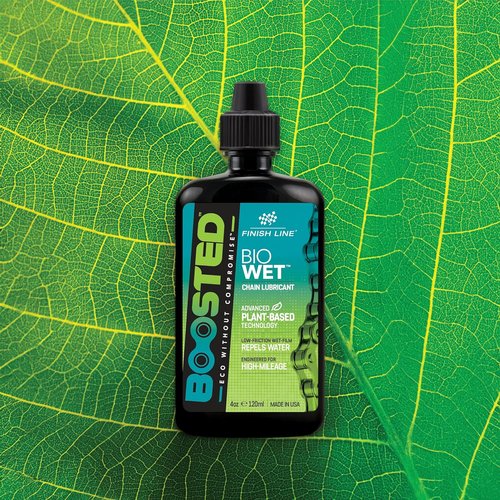 Finish Line Boosted Bio Wet Bike Chain Lubricant - Plant-Based, Water-Repelling Formula, 2 oz