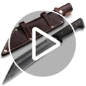 Handmade Viking Seax Knife with Leather Sheath - 10-inch High-Carbon Steel Fixed Blade Hunting Knife