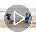 Romswi Navy Blue Extra Wide Beach Chair with Canopy & Cooler Bag - 2 Pack