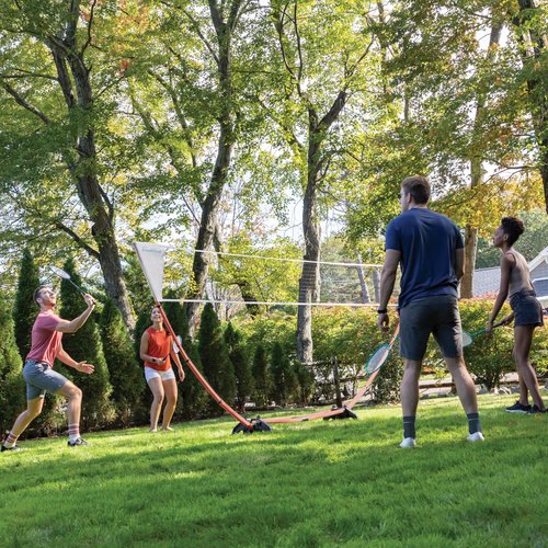 EastPoint Easy Setup Badminton Set - 5 ft Net, 4 Rackets & 2 Shuttlecocks - Quick Setup Portable Badminton Net - Official Racket Set for All Skill Levels