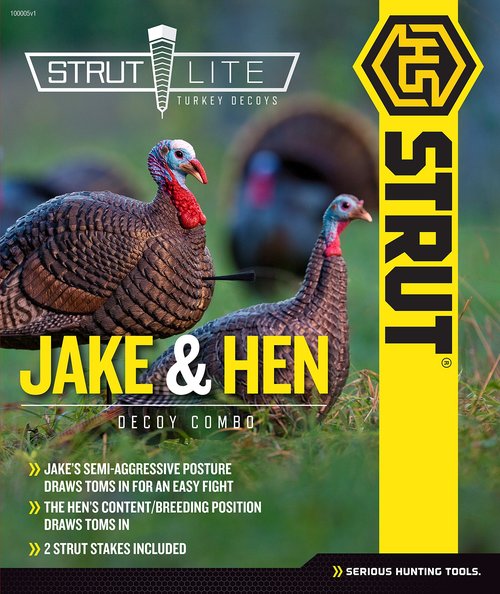 HUNTERS SPECIALTIES HS Strut Lite Jake & Feeding Hen Turkey Foldable Hollow Relaxed Body Realistic 2-Pack Couple Flock Combo Decoys