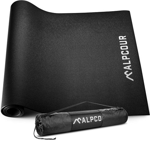 Alpcour Bike Trainer Mat – 36”x78” Multipurpose Carpet and Floor Protection – Water-resistant with Anti-slip Texture and Noise Insulation for Home and Indoor Gym Workout Cycling