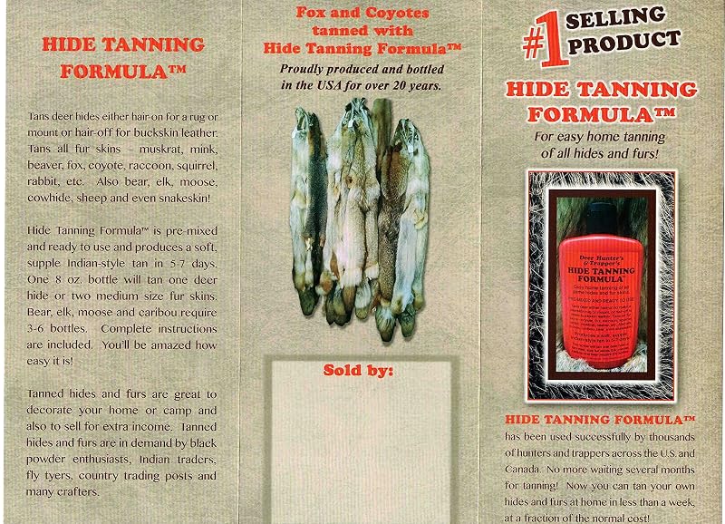 Hide & Fur Tanning Formula and Fleshing Tool Set for Trapping