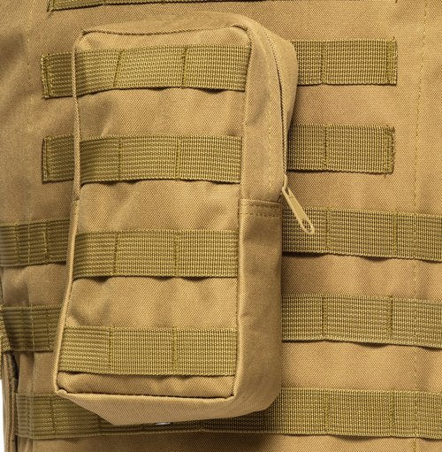 Invenko Tactical Molle Airsoft Vest Outdoor Hunting Paintball Sports Outdoor Gaming Security Guard Duty Cosplay Soft Vest Tan