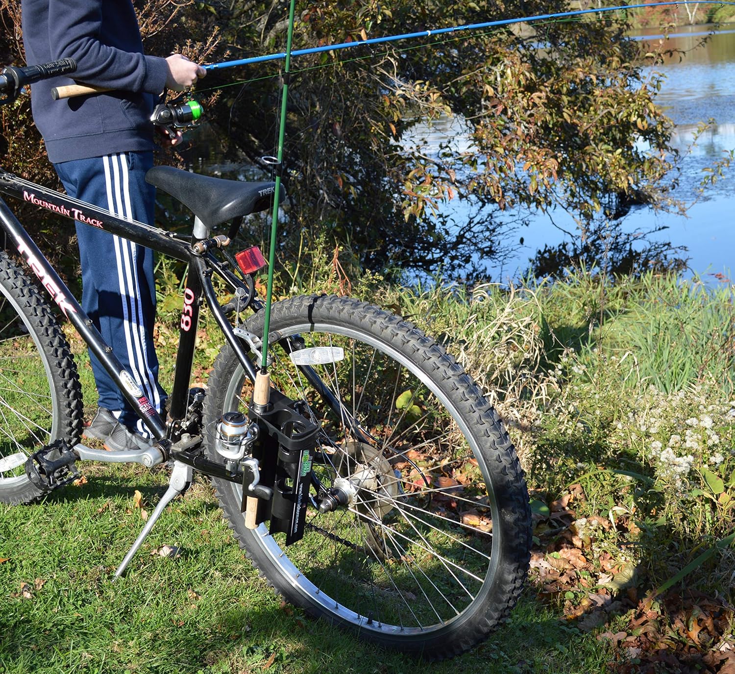 Skiennix Fishing Rod Holder - Easy Mounting Bike Accessory Secures 2 Rods | Durable Design