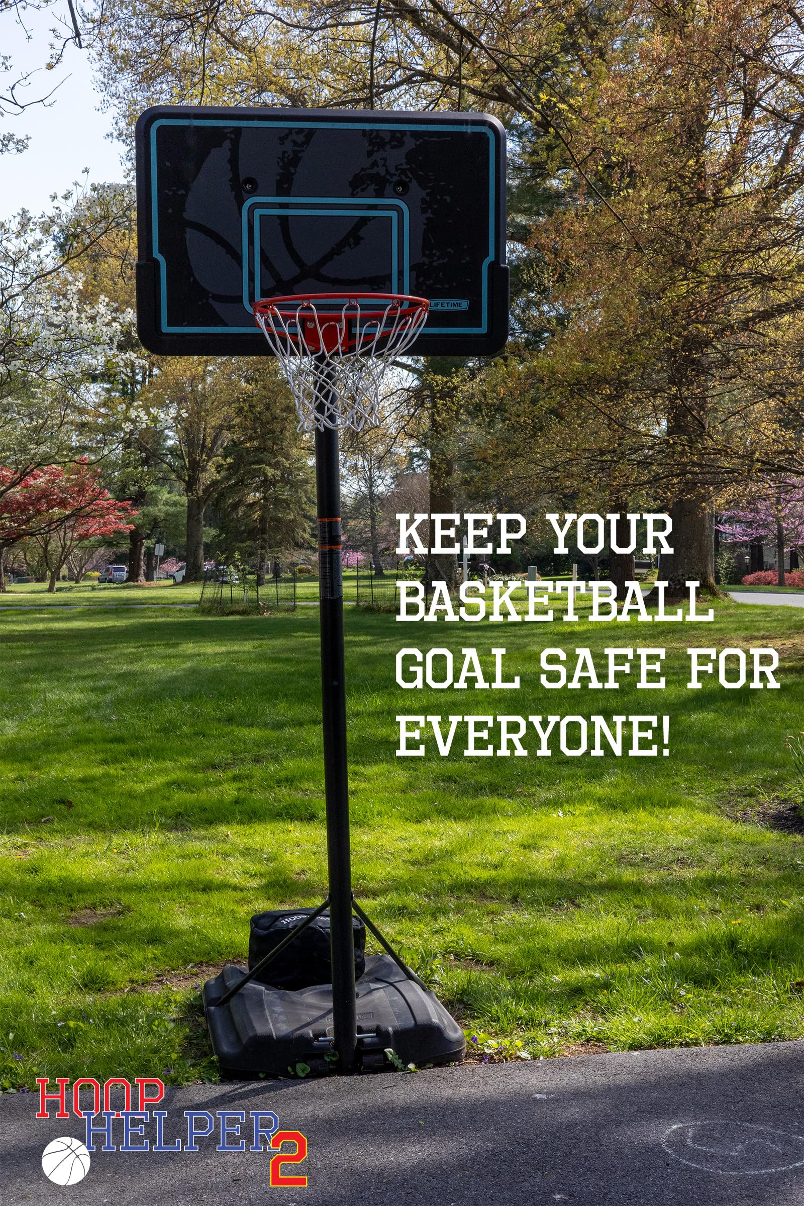 Hoop Helper 2 by Johnny World - Premium Sandbag Weight for Portable Basketball Hoops - Attractive, Secure Stability to Prevent Tipping and Enhance Safety - Ideal Alternative to Bricks & Rocks