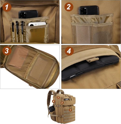 LHI Military Tactical Backpack - 45L Army Assault Pack with Molle System | Unisex Rucksack