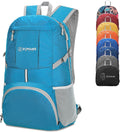ZOMAKE Lightweight Packable Backpack - 35L Water-Resistant Folding Hiking Bag | Compact Travel Day Pack (Light Blue)