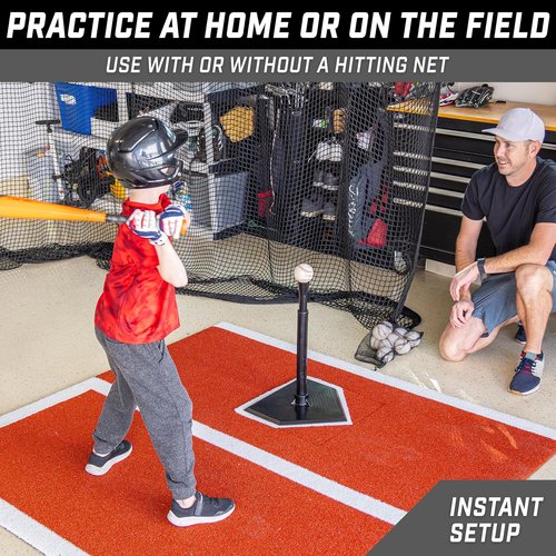 GoSports Batting Tees - Adjustable Rubber Hitting Tee for Baseball & Softball | Jr. or Standard Size