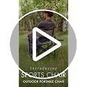 Black Picnic Time Sports Chair with Side Table & Armrest Caddy - Portable Folding Camping Seat