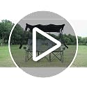 Teenyyou 3 Person Camping Chair with Canopy - Heavy Duty 990lbs Support, Black Gray