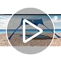 Gray 10x10FT Family Beach Tent Canopy Sun Shade with 4 Poles, Portable & Waterproof