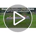 Moosinily 6FT Folding Camping Table White - Adjustable Height Outdoor Picnic & BBQ